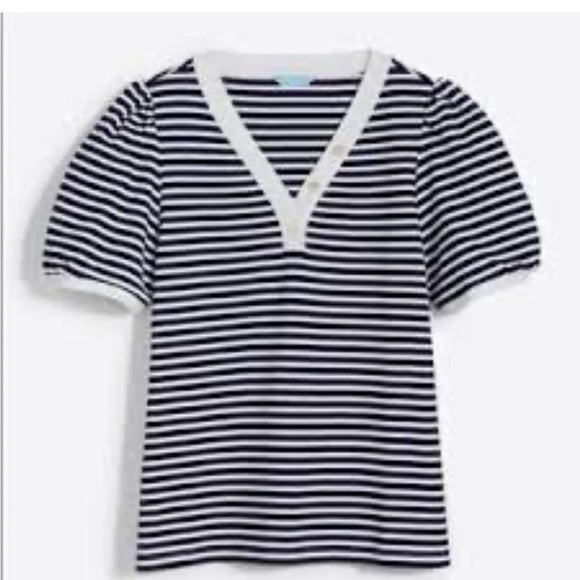 Draper James Tops - Draper James Black and White Striped Top